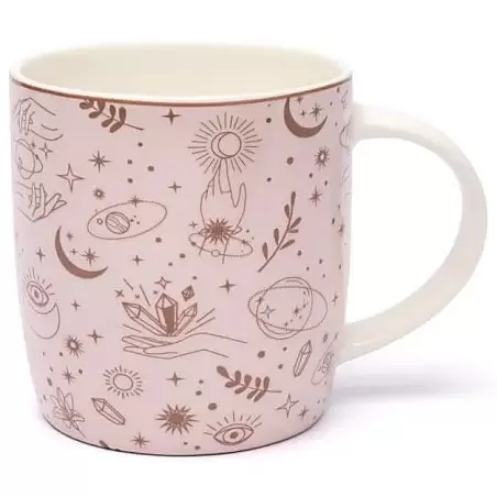 Mug à infusion Mystique Rose en porcelaine fine + filtre inox
