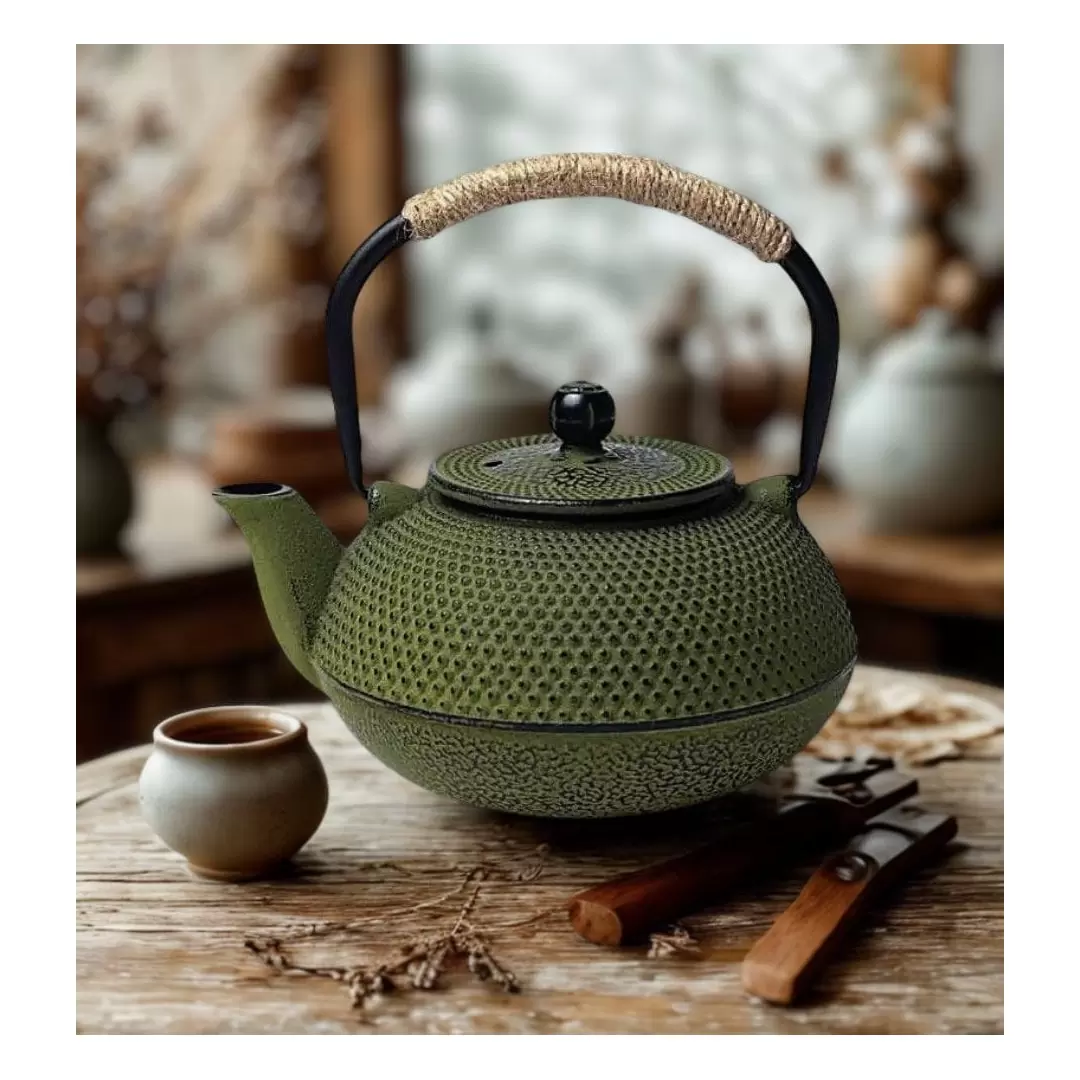 Théière Tetsubin en fonte verte - 0.6L