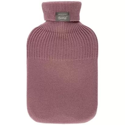Bouillotte à eau Tricotée vieux rose 2L – Fabrication Allemande 🇩🇪