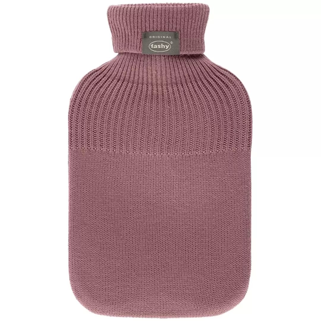 Bouillotte à eau Tricotée vieux rose 2L – Fabrication Allemande 🇩🇪