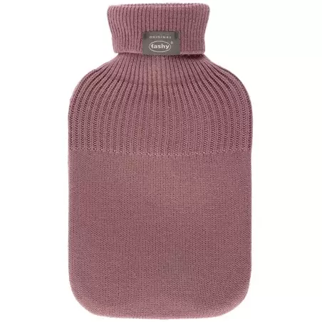 Bouillotte à eau Tricotée vieux rose 2L – Fabrication Allemande 🇩🇪