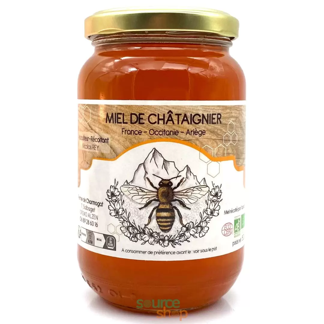 Miel de Châtaigner BIO des Pyrénées - Ferme de Charmagat