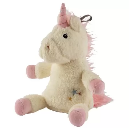 Peluche Bouillotte Sèche Licorne en Noyaux de Cerises - Fabrication allemande