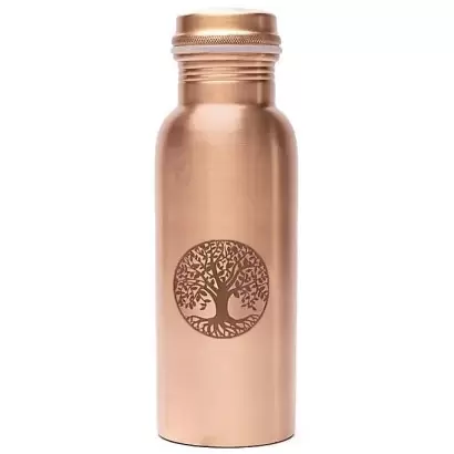 Gourde en cuivre pur Arbre de Vie – Bouteille ayurvédique 500ml