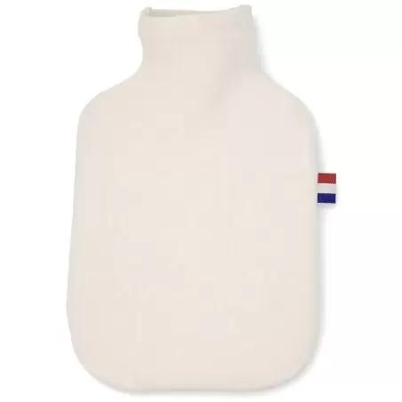 Housse de bouillotte à eau en coton bio écru – Fabrication française