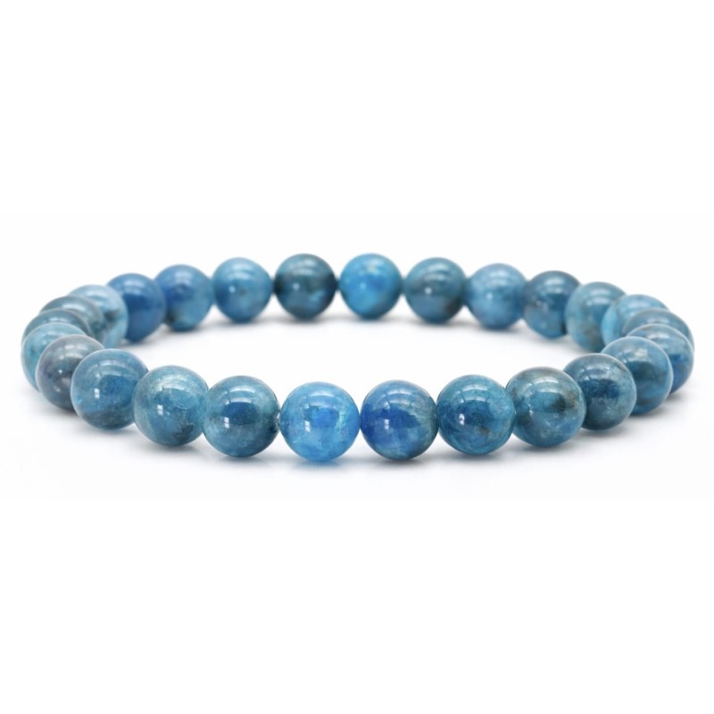 Bracelet Apatite bleue naturelle – Pierre de qualité AAA Extra
