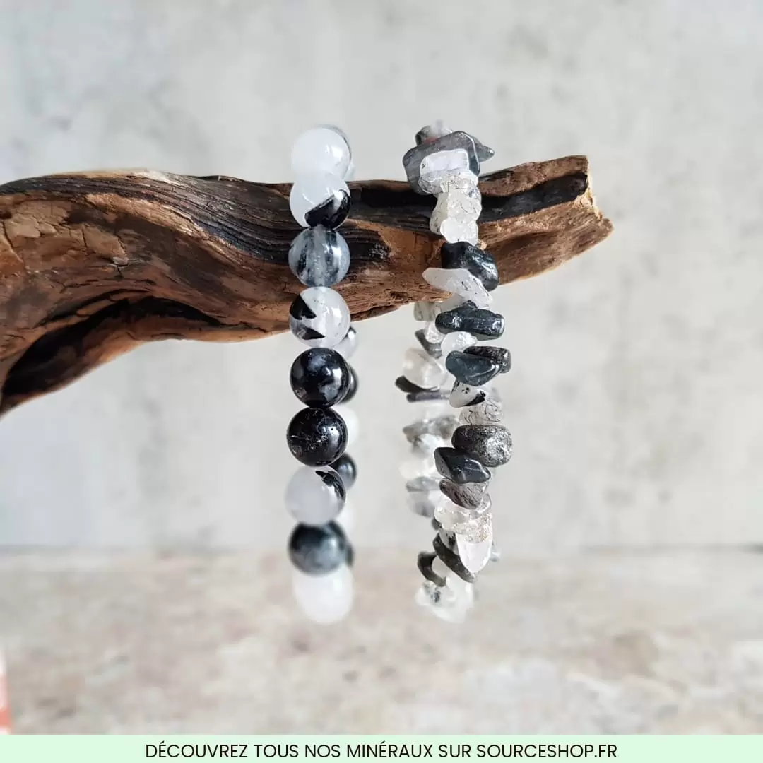 Bracelet chips Quartz Tourmaline - Qualité A