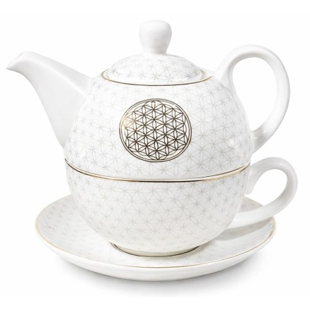 Théière égoïste solo Fleur de Vie en porcelaine - 0.40L