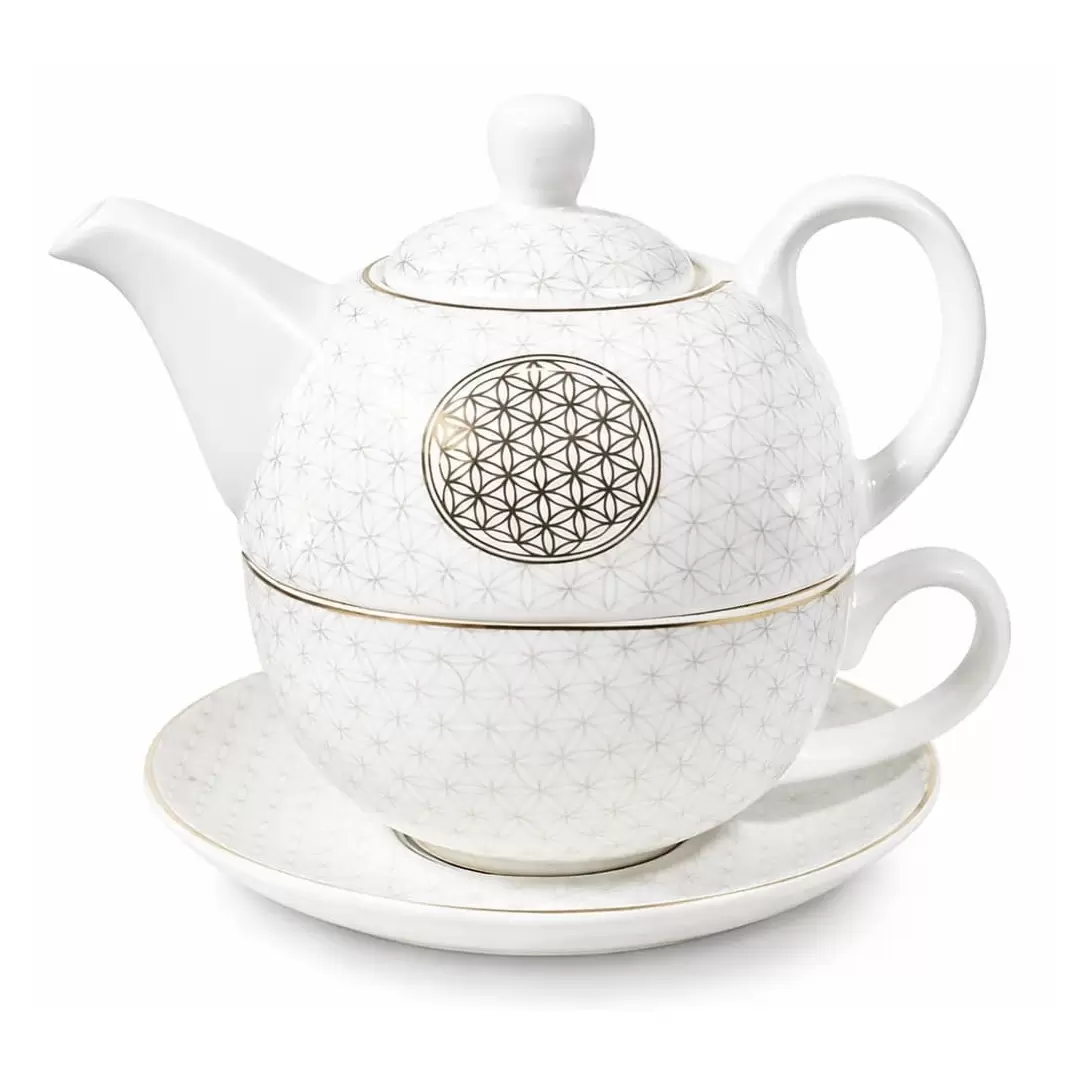 Théière égoïste solo Fleur de Vie en porcelaine - 0.40L