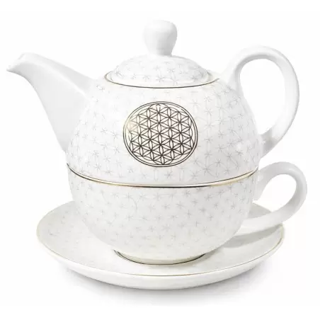 Théière égoïste solo Fleur de Vie en porcelaine - 0.40L