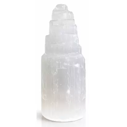 Sélénite - pierre brute en tour - 10 cm