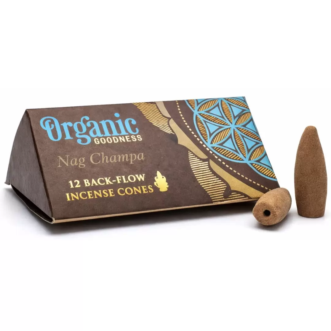 Cônes d'encens à refoulement Nag Champa backflow - Organic Goodness