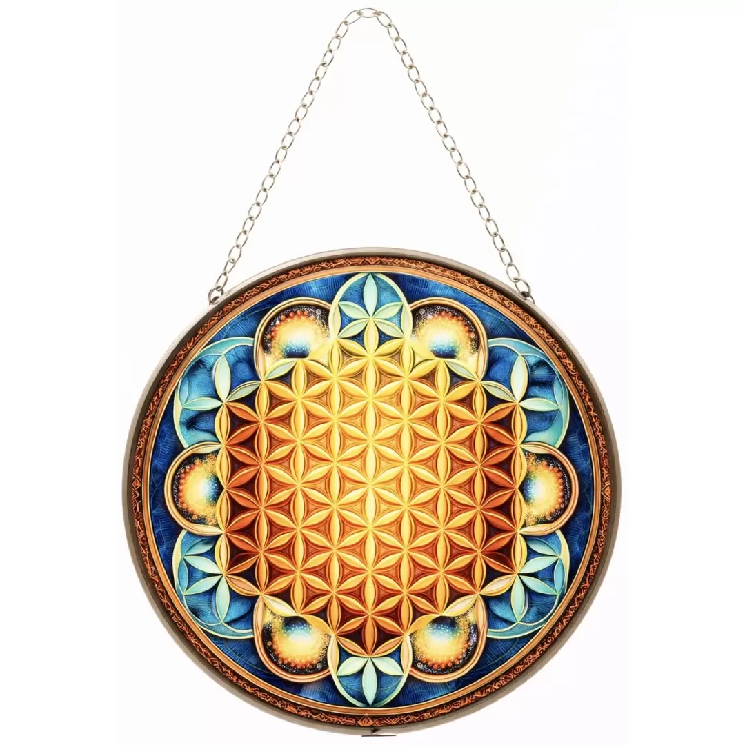 Attrape-soleil vitrail Fleur de Vie | Lumière & harmonie