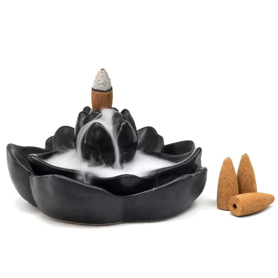 Brûle encens à refoulement Lotus en céramique - Backflow