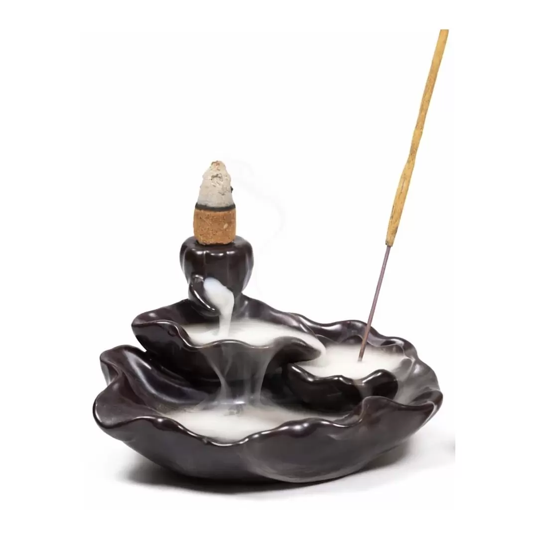 Brûle encens à refoulement Lotus en céramique - Backflow