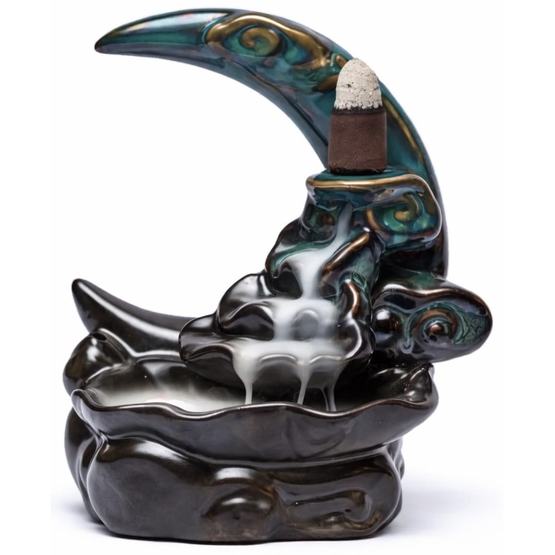 Brûle encens à refoulement Nuit Mystique en céramique - Backflow