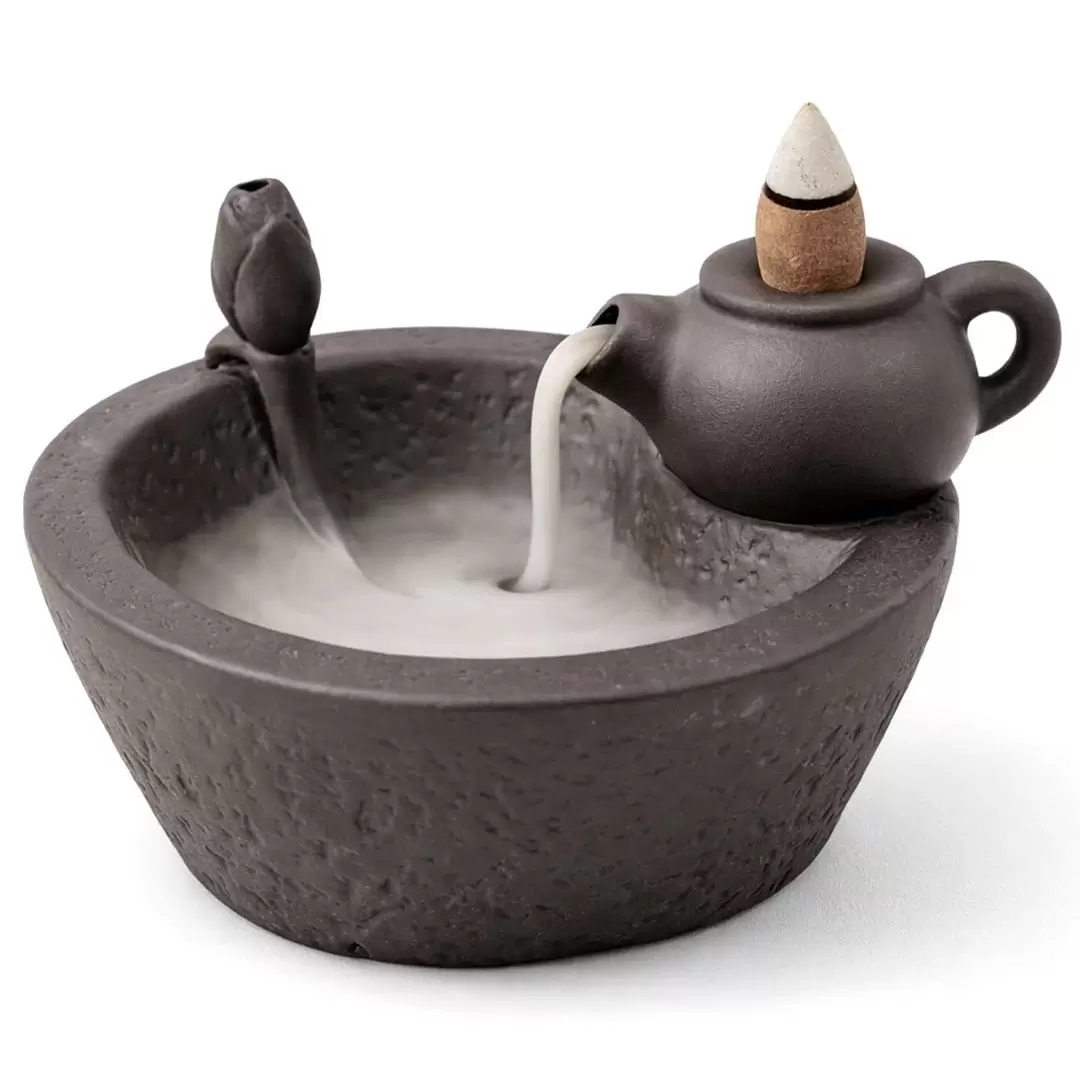 Brûle encens à refoulement Théière en terre cuite - Backflow