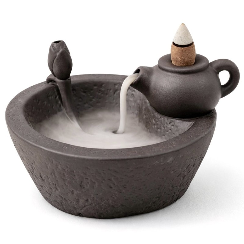 Brûle encens à refoulement Théière en terre cuite - Backflow