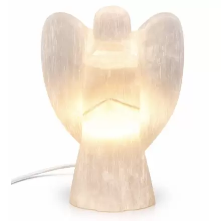 Lampe en sélénite Ange – Lumière douce & ambiance apaisante