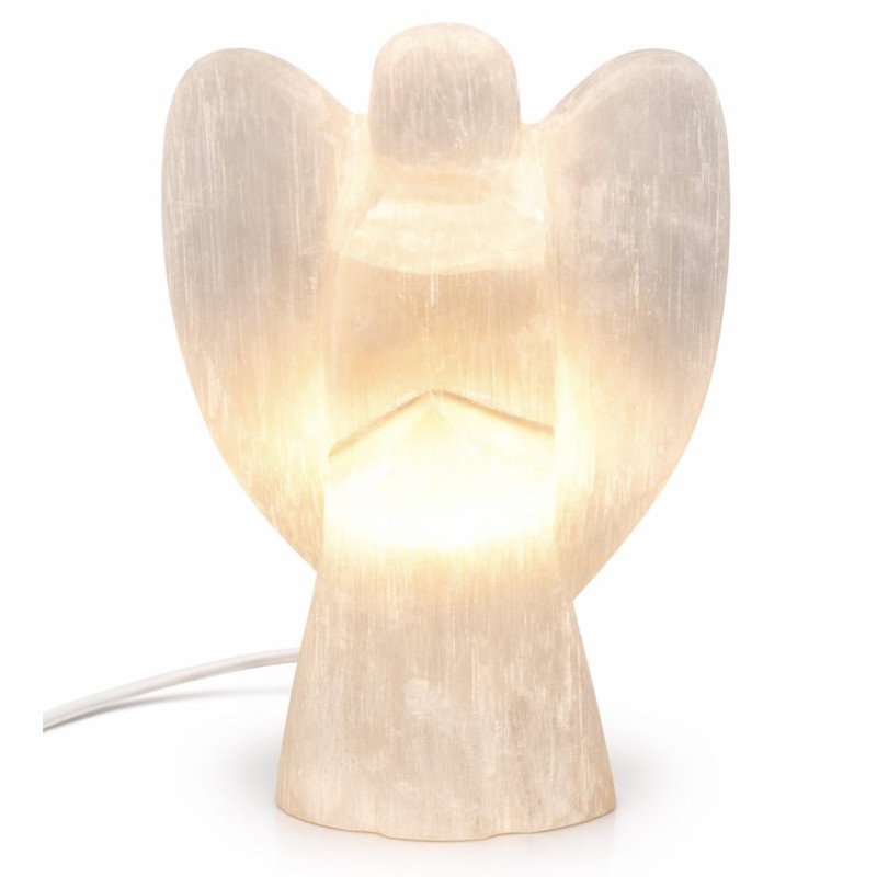 Lampe en sélénite Ange – Lumière douce & ambiance apaisante