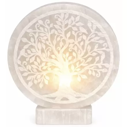 Lampe en sélénite Arbre de Vie – Lumière douce & harmonie