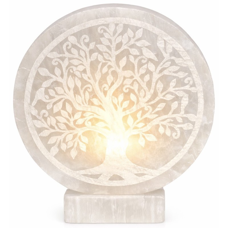 Lampe en sélénite Arbre de Vie – Lumière douce & harmonie