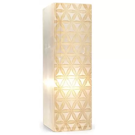 Lampe de sélenite Fleur de Vie Or - 25cm