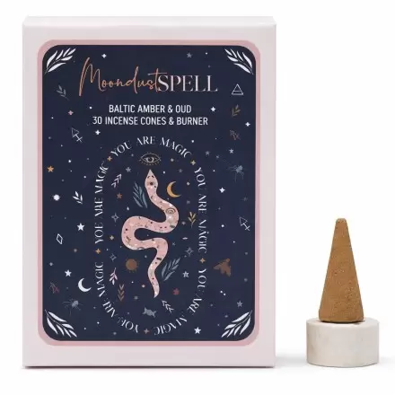Cônes d'Encens Ambre & Oudh + 1 porte-encens - Moondust Spell
