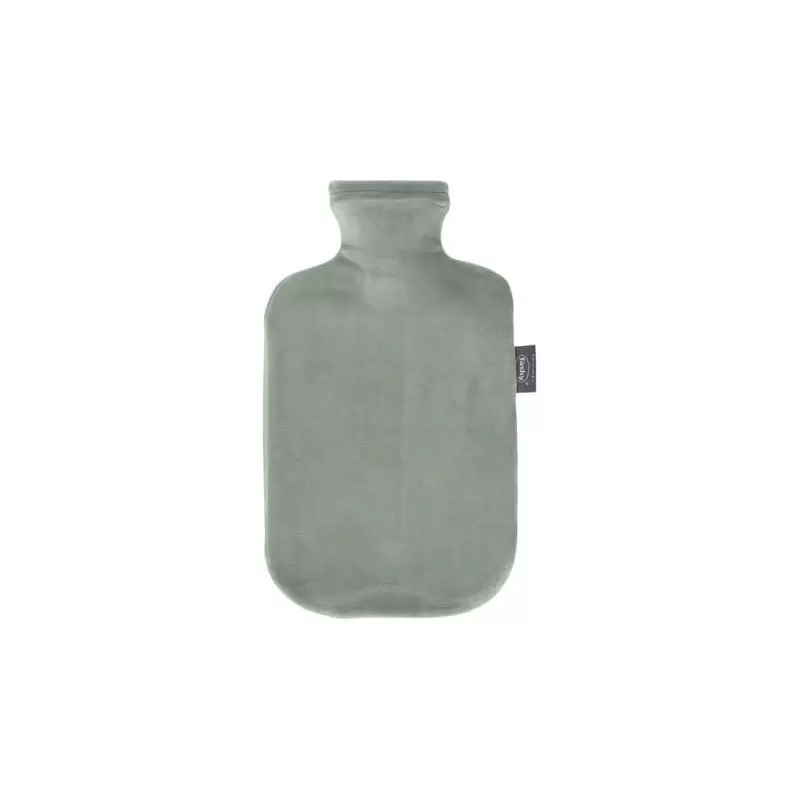 Bouillotte à eau Polaire extra douce 2L vert sauge – Fabrication Allemande