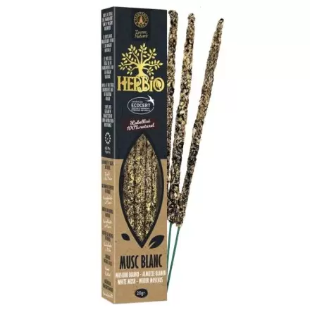 Encens Herbio Musc Blanc – Encens naturel smudge certifié Ecocert
