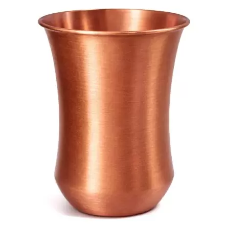 Verre cuivre courbé 300ml – Gobelet ayurvédique poli mat