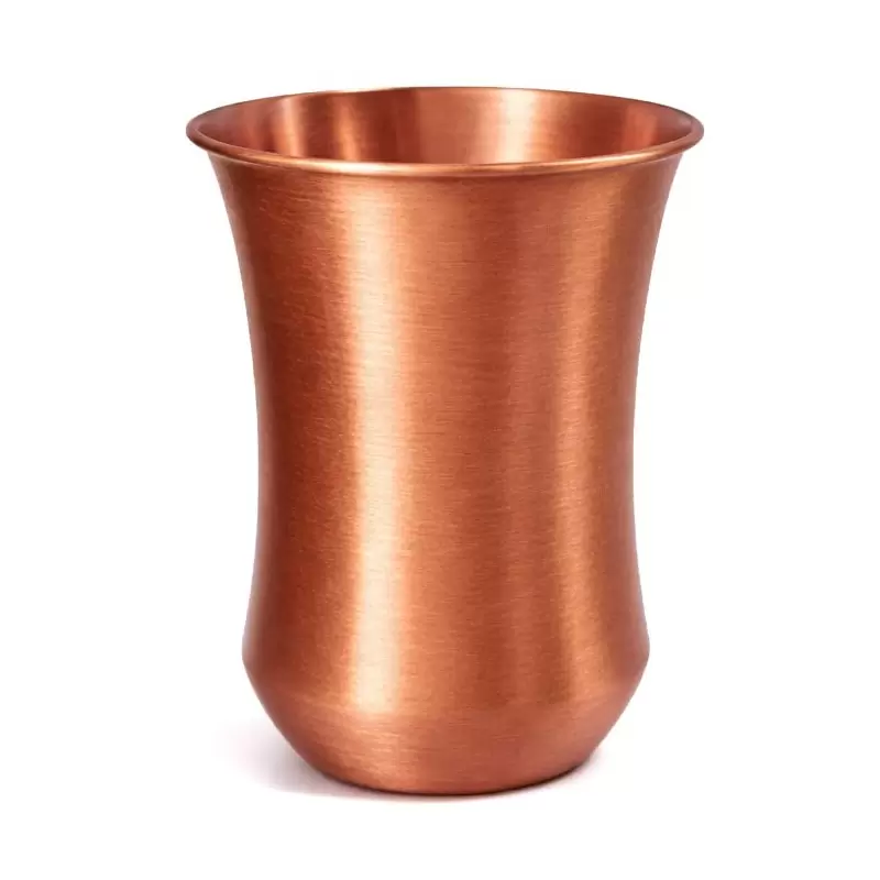 Verre cuivre courbé 300ml – Gobelet ayurvédique poli mat