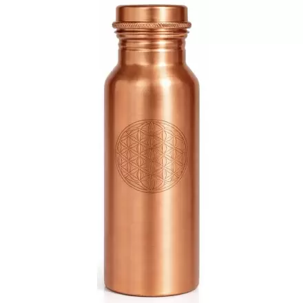 Gourde en cuivre pur Fleur de Vie – Bouteille ayurvédique 500 ml
