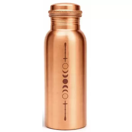 Gourde en cuivre pur Phases Lune – Bouteille ayurvédique 500ml