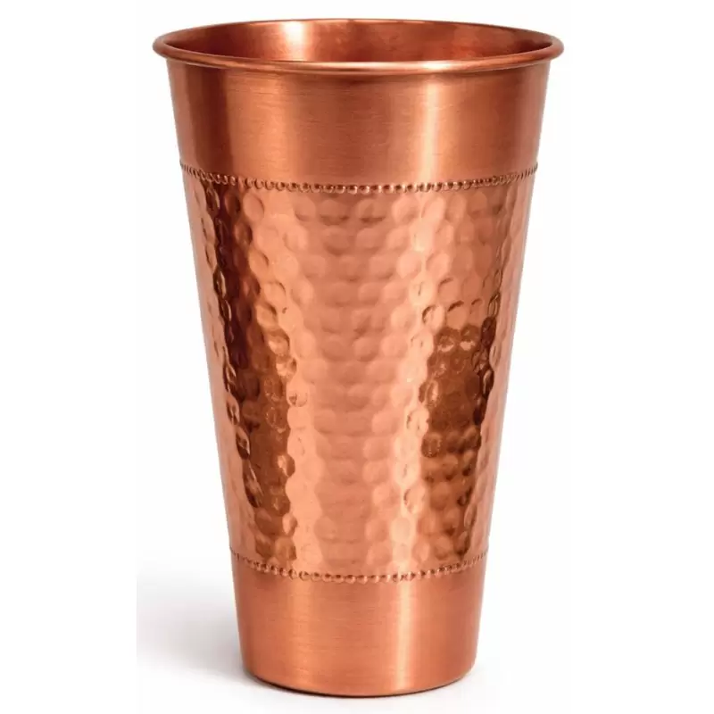 Verre cuivre martelé bande centrale 400ml – Gobelet ayurvédique