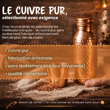 Produits en cuivre pur artisanaux sans revêtement intérieur – qualité alimentaire – Source Shop