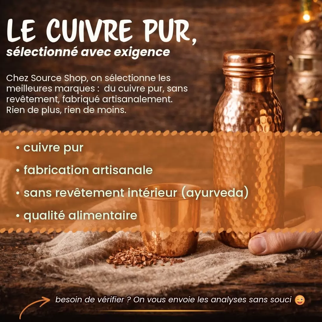 Gourde en cuivre martelé - 500ml - Yogi & Yogini
