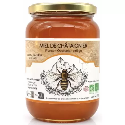 Miel de Châtaigner BIO des Pyrénées - Ferme de Charmagat