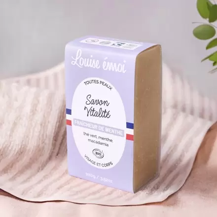 Savon menthe & thé vert bio saponifié à froid – Fraîcheur de Menthe | Louise émoi