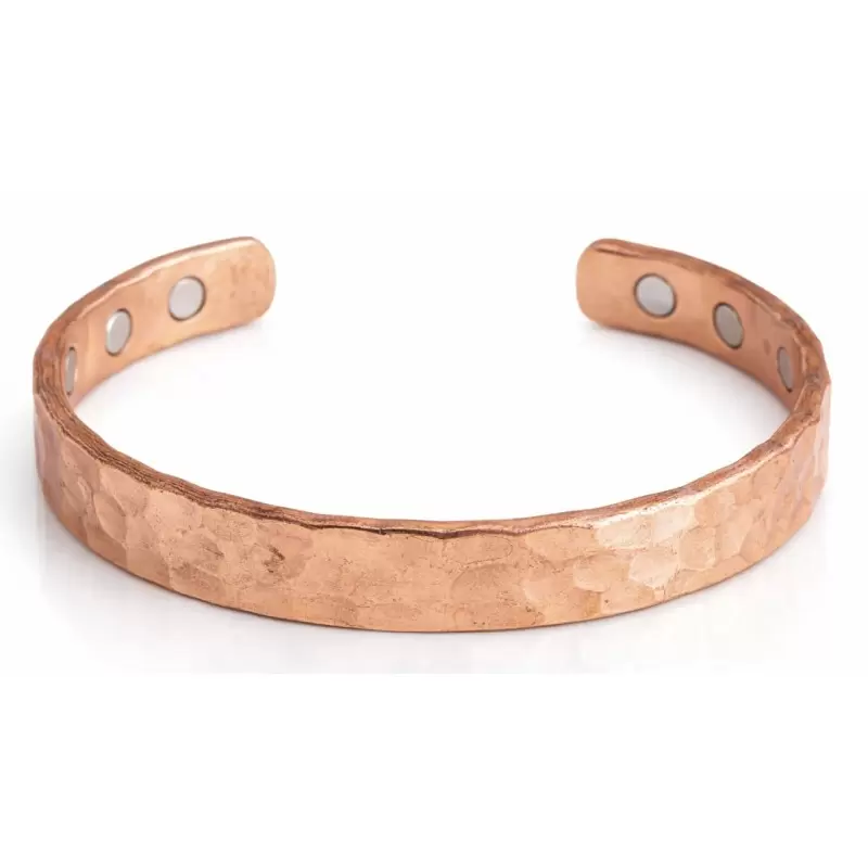 Bracelet magnétique cuivre martelé – Bracelet bien-être avec aimants