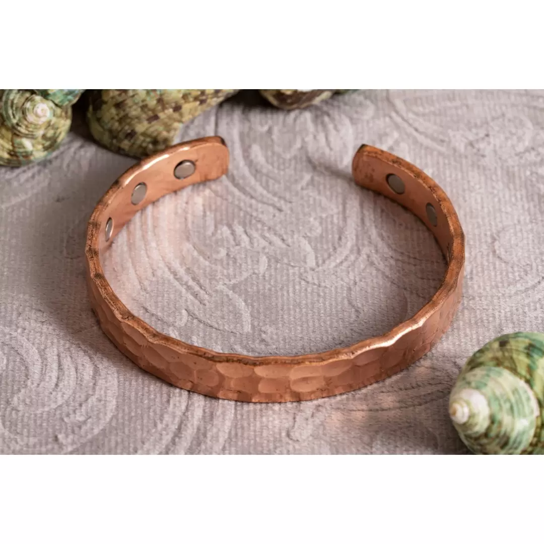 Bracelet magnétique cuivre martelé – Bracelet bien-être avec aimants