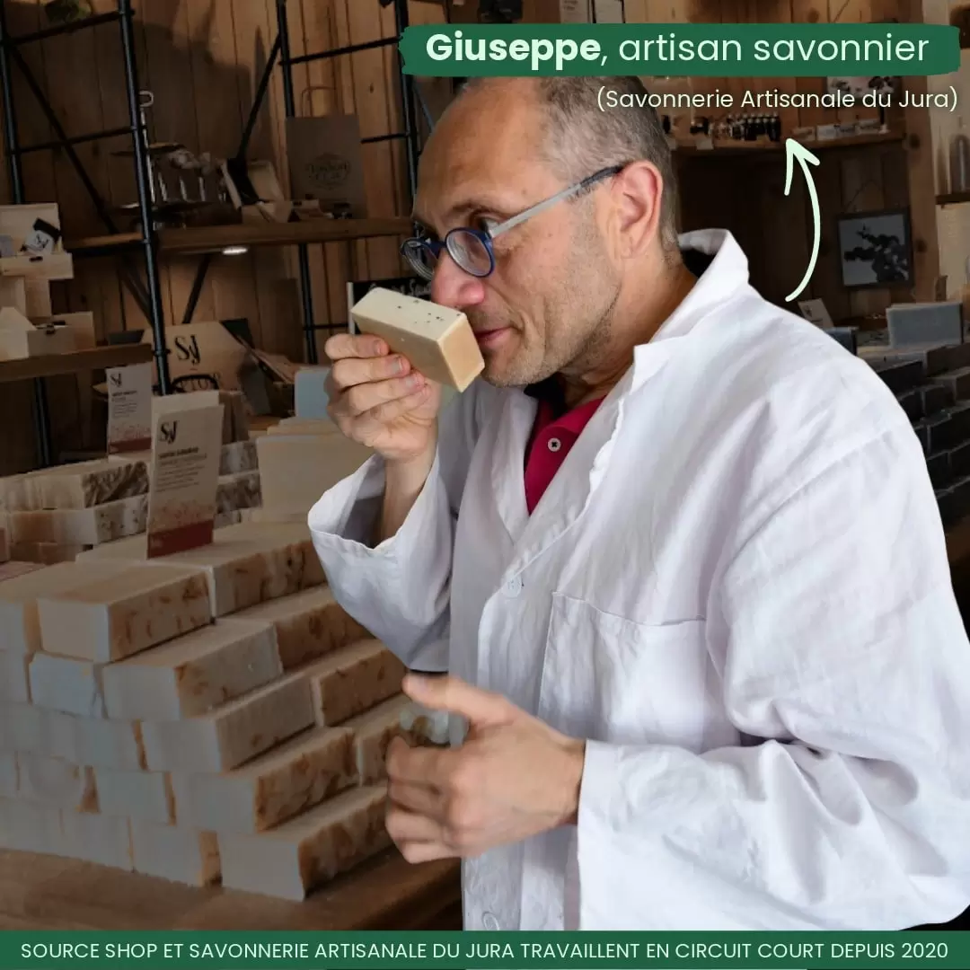 Savon bio à la menthe poivrée 135g - saponification à froid | Savonnerie Artisanale du Jura