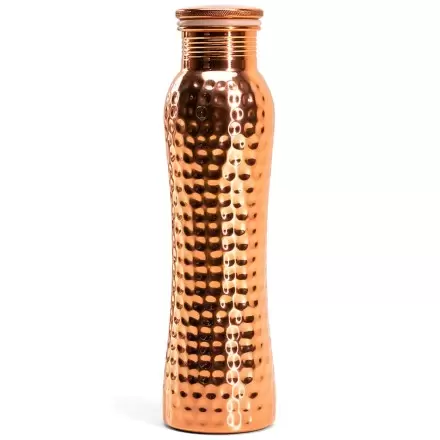 Gourde cuivre martelé courbée 950ml – Bouteille ayurvédique