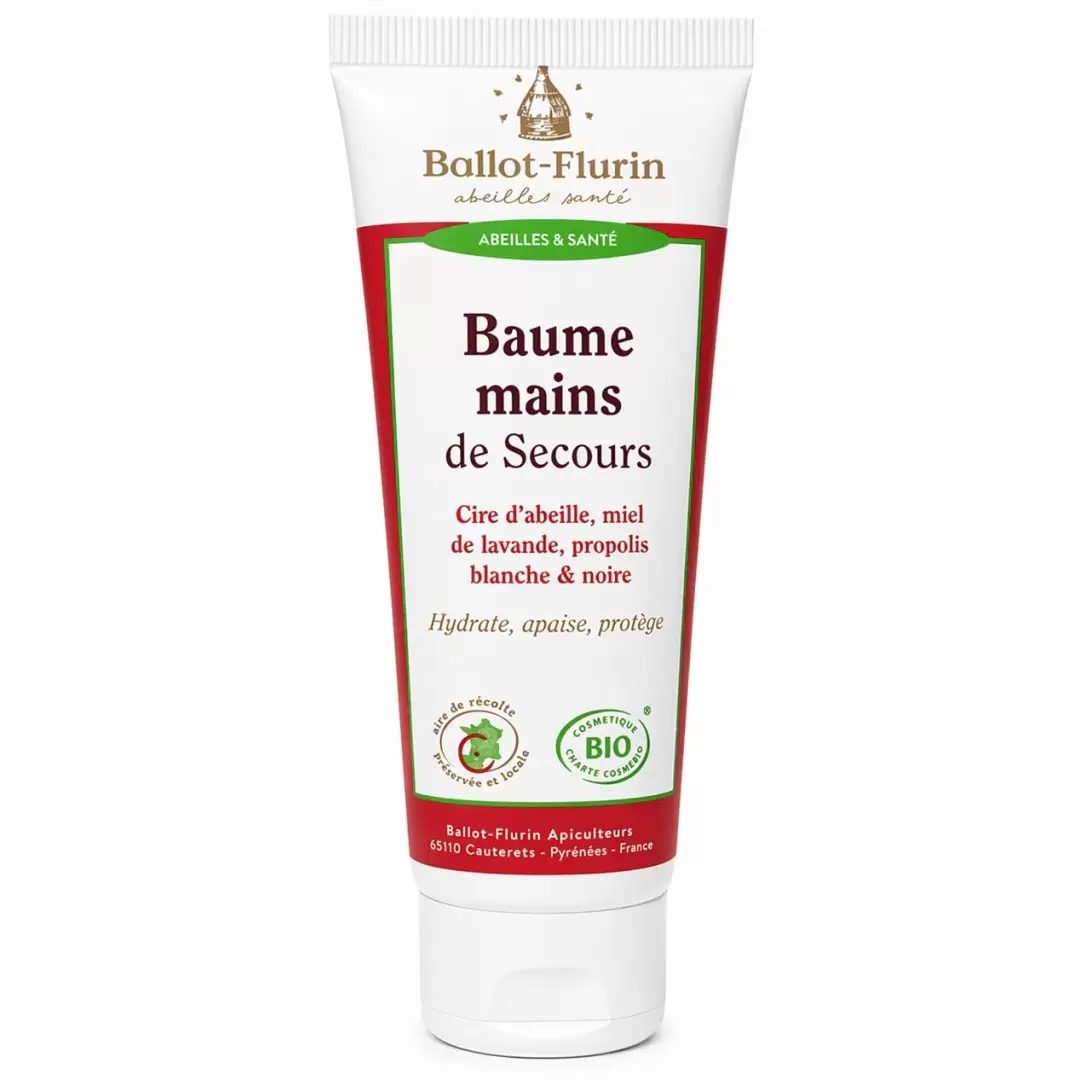 Baume mains de Secours bio au miel & propolis - 75ml | Ballot-Flurin