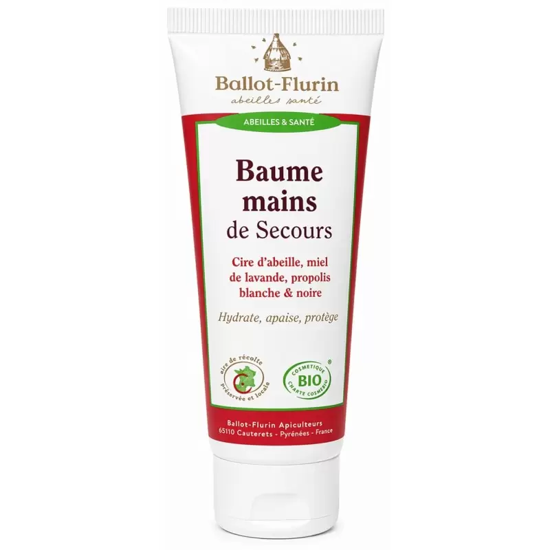 Baume mains de Secours bio au miel & propolis - 75ml | Ballot-Flurin