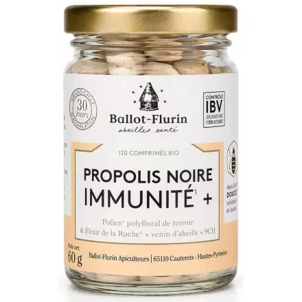 Comprimés Immunité Plus à la Propolis noire Bio – Ballot-Flurin
