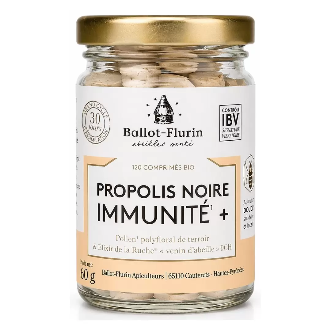 Comprimés Immunité Plus à la Propolis noire Bio – Ballot-Flurin