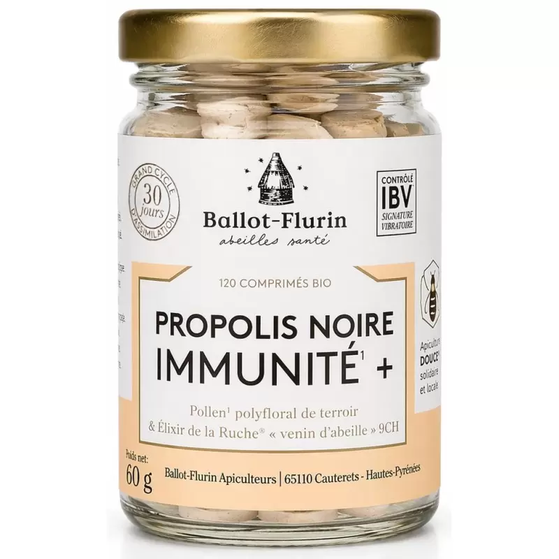 Comprimés Immunité Plus à la Propolis noire Bio – Ballot-Flurin