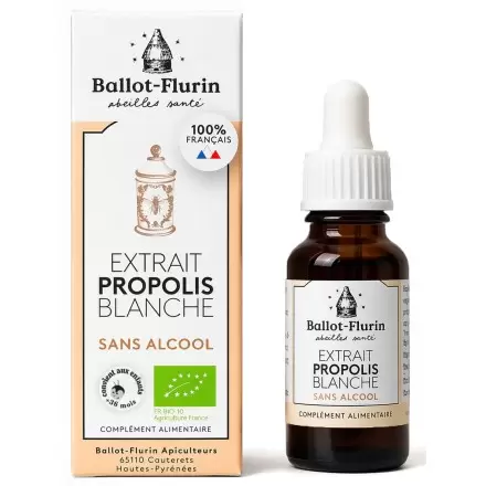 Extrait de Propolis Blanche Bio sans alcool - 15ml | Ballot Flurin