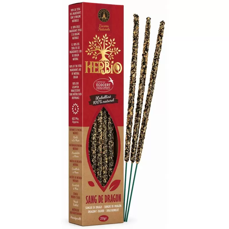 Encens Herbio Sang de Dragon  – Encens naturel smudge certifié Ecocert